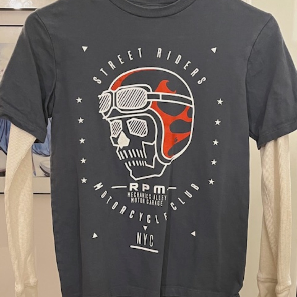 Gap Kids "Motorcycle Club" dark gray long sleeved T-shirt (10)